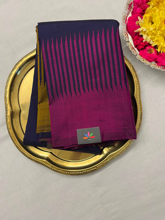 8 Kol Seepu Reku Traditional Handloom Kancheevaram Pure Silk Saree -129