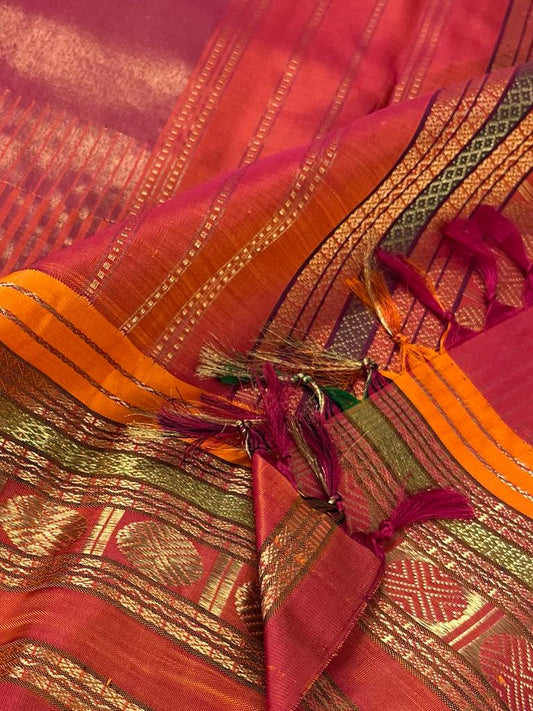 REVIVAL KANCHEEVARAM : Pure 5gm Zari Handloom Traditional Design Weave Kancheevaram Silk Saree -101