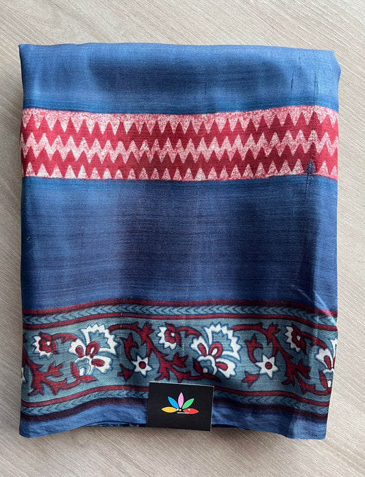 Handcrafted Geometric Design Light Weight Mulberry Silk Saree -25068