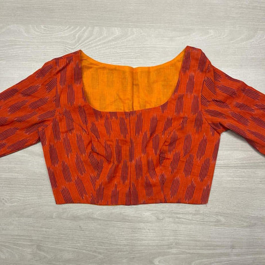 Size 38-Ikkat Handwoven Cotton Blouse -2606