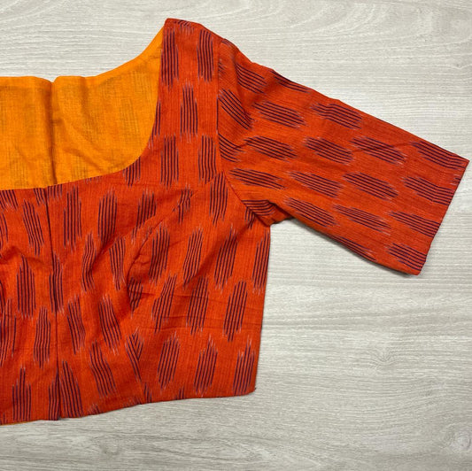 Size 38-Ikkat Handwoven Cotton Blouse -2606