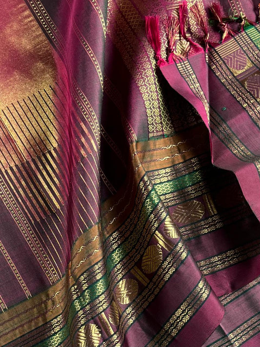 REVIVAL KANCHEEVARAM : Pure 5gm Zari Handloom Traditional Design Weave Kancheevaram Silk Saree -103