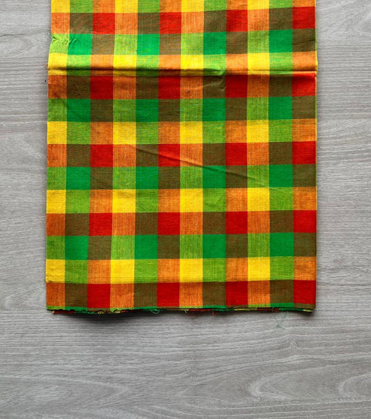 Multicolor Checks Cotton Blouse Fabric (1 Meter)