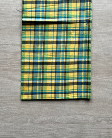 Multicolor Checks Cotton Blouse Fabric (1 Meter)