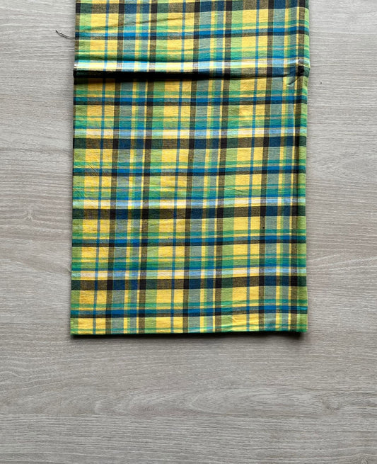 Multicolor Checks Cotton Blouse Fabric (1 Meter)