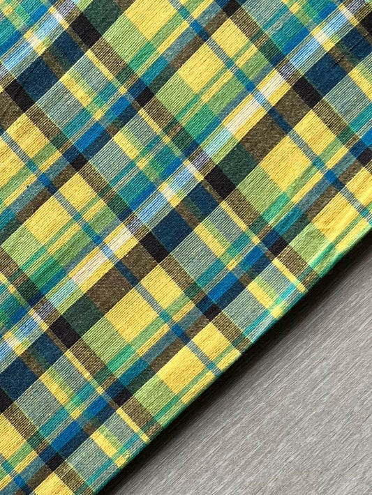 Multicolor Checks Cotton Blouse Fabric (1 Meter)