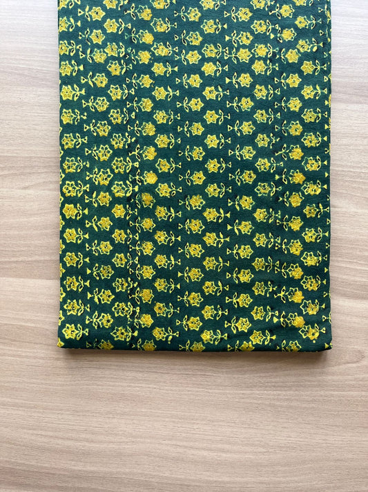Natural Dyed Ajrakh Handblock Printed Cotton Fabric -19892