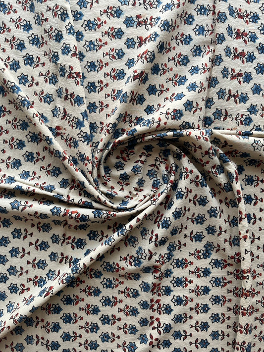 Natural Dyed Ajrakh Handblock Printed Cotton Fabric -19894