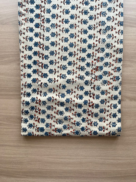 Natural Dyed Ajrakh Handblock Printed Cotton Fabric -19894