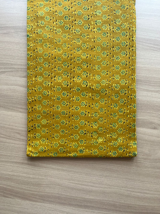 Natural Dyed Ajrakh Handblock Printed Cotton Fabric -19895