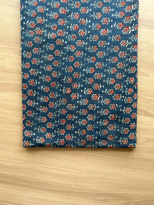 Natural Dyed Ajrakh Handblock Printed Cotton Fabric -19896