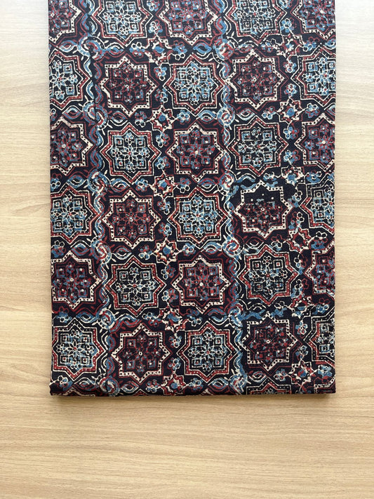 Natural Dyed Ajrakh Handblock Printed Cotton Fabric -19897