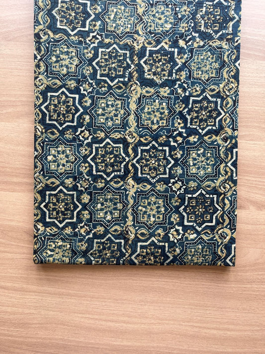 Natural Dyed Ajrakh Handblock Printed Cotton Fabric -19899