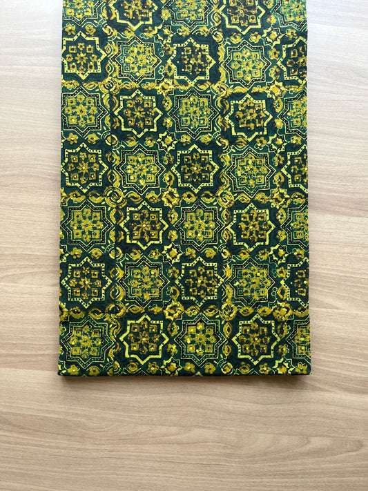 Natural Dyed Ajrakh Handblock Printed Cotton Fabric -19901
