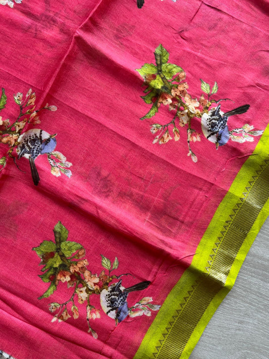Digital Printed Mangalagiri Silk Cotton Blouse Fabric (1 meter)-23521