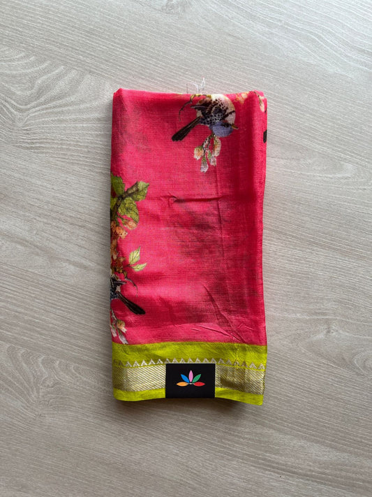 Digital Printed Mangalagiri Silk Cotton Blouse Fabric (1 meter)-23521