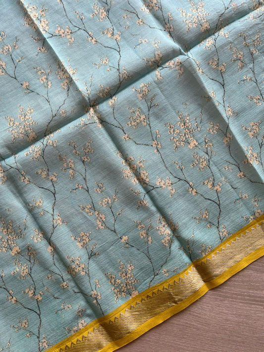 Digital Printed Mangalagiri Silk Cotton Blouse Fabric (1 meter)-23531