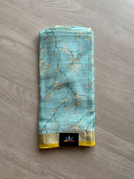 Digital Printed Mangalagiri Silk Cotton Blouse Fabric (1 meter)-23531