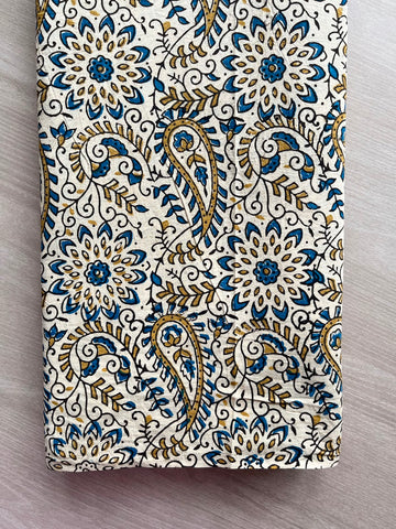 Natural Dyed Ajrakh Handblock Printed Cotton Fabric -34525