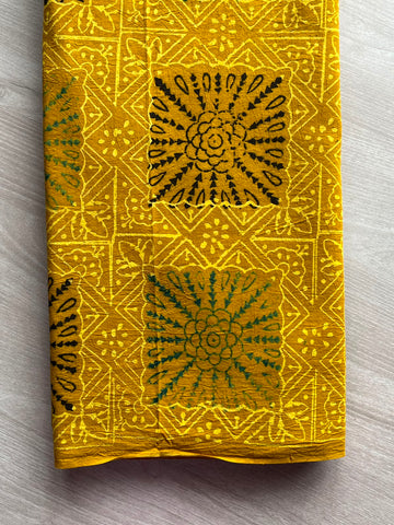 Natural Dyed Ajrakh Handblock Printed Cotton Fabric -34532