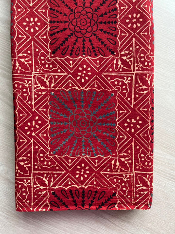 Natural Dyed Ajrakh Handblock Printed Cotton Fabric -34533