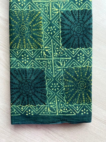 Natural Dyed Ajrakh Handblock Printed Cotton Fabric -34534