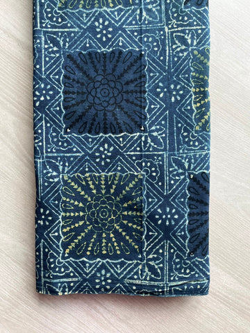 Natural Dyed Ajrakh Handblock Printed Cotton Fabric -34536