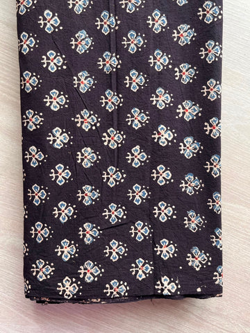 Natural Dyed Ajrakh Handblock Printed Cotton Fabric -34537