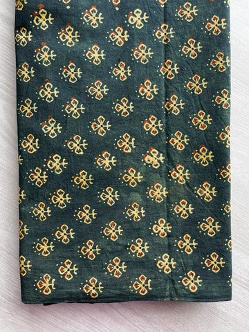 Natural Dyed Ajrakh Handblock Printed Cotton Fabric -34538