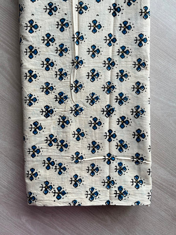 Natural Dyed Ajrakh Handblock Printed Cotton Fabric -34540
