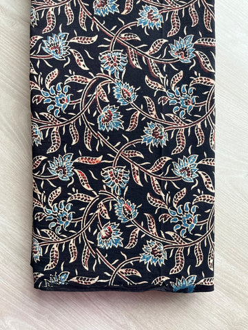 Natural Dyed Ajrakh Handblock Printed Cotton Fabric -34546