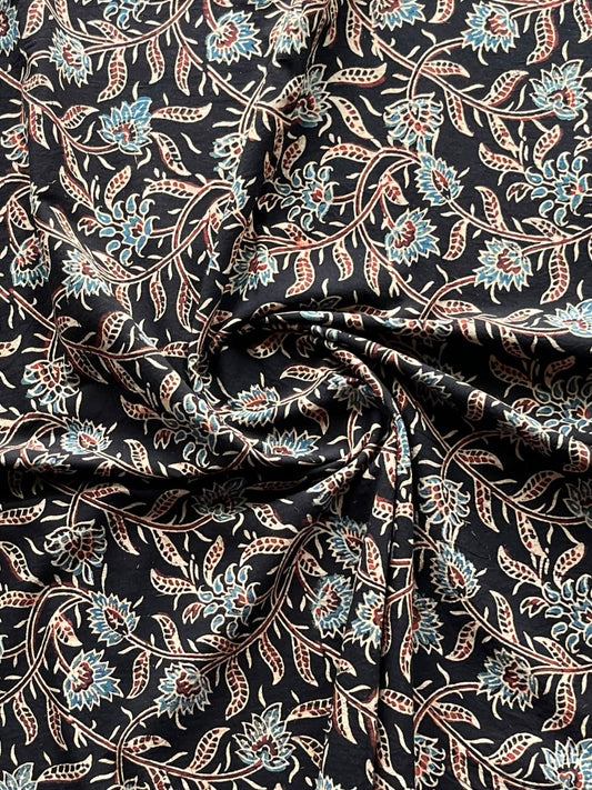 Natural Dyed Ajrakh Handblock Printed Cotton Fabric -34546