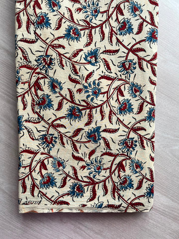 Natural Dyed Ajrakh Handblock Printed Cotton Fabric -34547