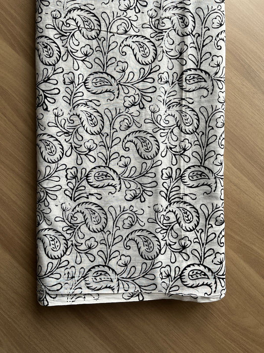 Floral Design Handblock Printed Cotton Fabric-19579