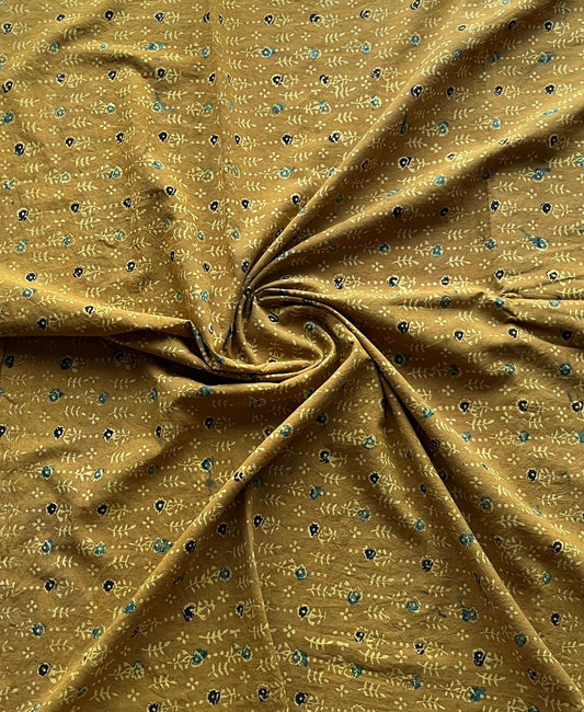 Natural Dyed Ajrakh Handblock Printed Cotton Fabric -19878