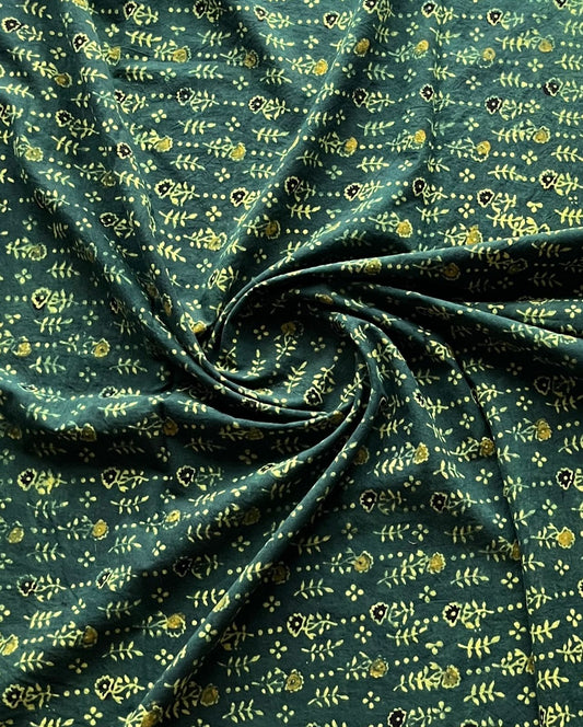 Natural Dyed Ajrakh Handblock Printed Cotton Fabric -19880