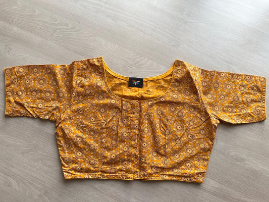 Size 42 - Readymade Handblock Printed Cotton Blouse - 32489