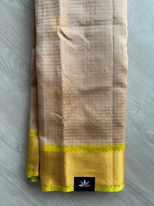 Zari Check Butta Handloom Silk Cotton Saree - 33266