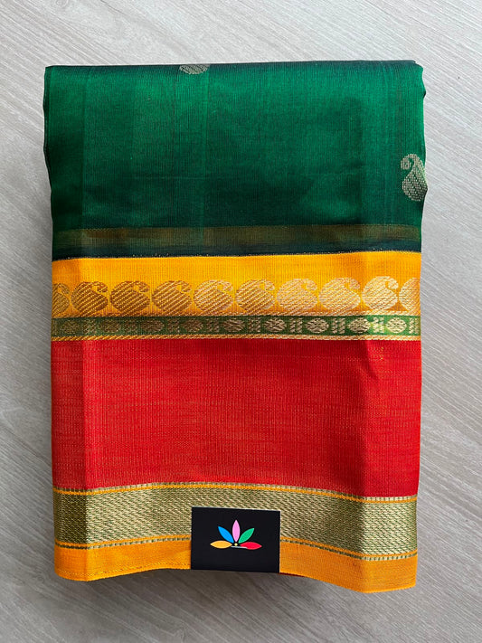 Korvai Border Butta Handloom Silk Cotton Saree - 33275