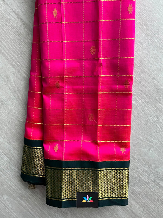 Korvai Butta Handloom Silk Cotton Saree - 33279