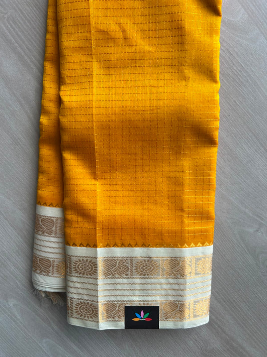 Korvai Border Zari Checks Handloom Silk Cotton Saree - 33284