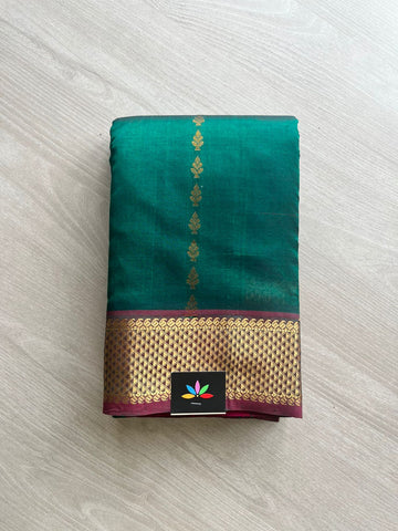 Handloom Korvai Silk Cotton Saree With All Over Butta -1336