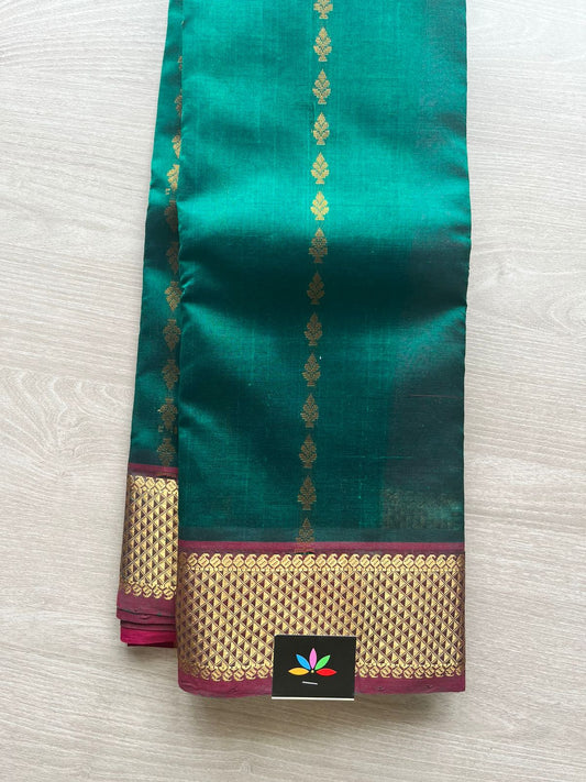 Handloom Korvai Silk Cotton Saree With All Over Butta -1336