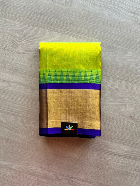 Korvai Temple Border Silk Cotton Saree -12859