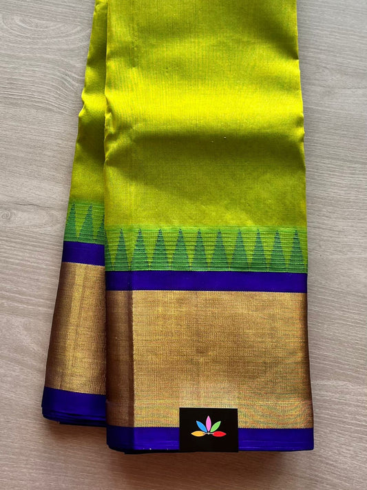 Korvai Temple Border Silk Cotton Saree -12859