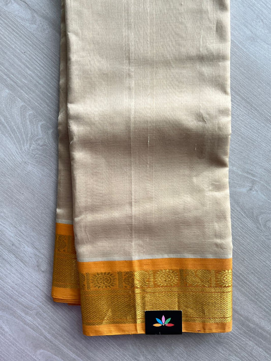 Light Beige with Contrast Korvai Border-24165