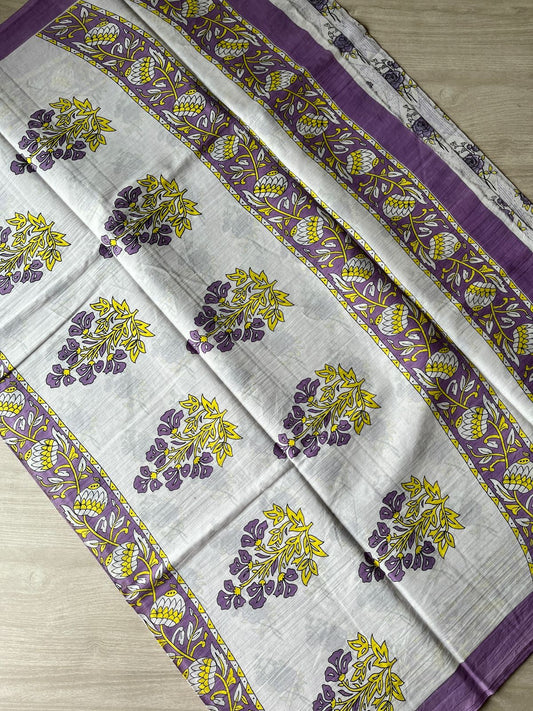 Screen Printed Mul Cotton Saree-6611-6613