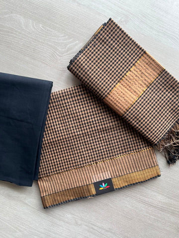 Handloom Mangalagiri Unstitched 3 Piece Set - 33242