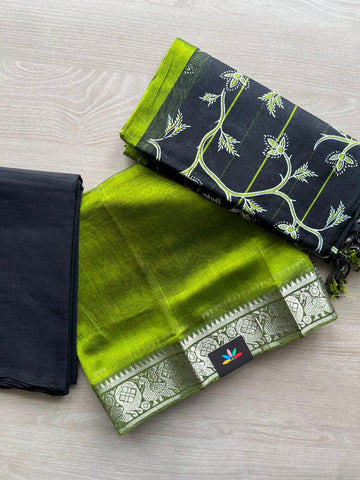 Handloom Mangalagiri Unstitched 3 Piece Set - 33252