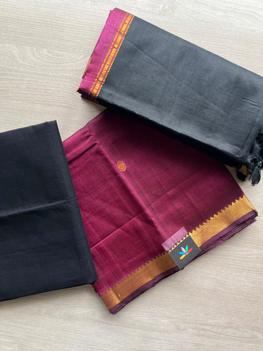 All Over Butta Mangalagiri Silk Cotton 3 Piece Unstitched Suit Set - 33253